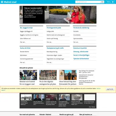 Malmo.com startsida 2018