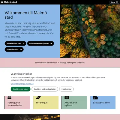 Malmo.com startsida 2024