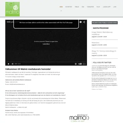 Malmö mediakanal startsida 2015