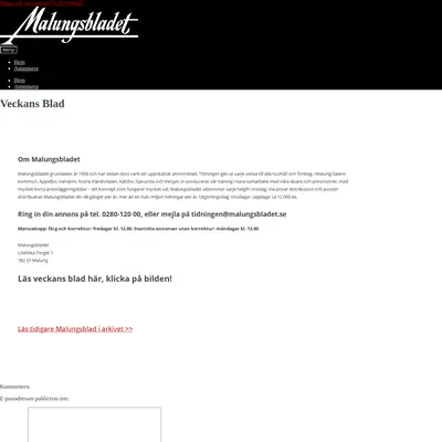 www.malungsbladet.se startsida 2017
