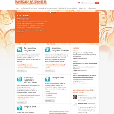 Tidningen Mänskliga Rättigheter startsida 2012