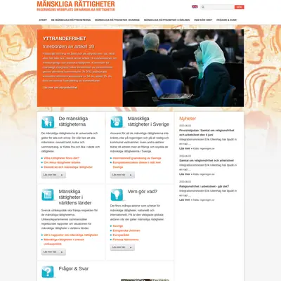 Tidningen Mänskliga Rättigheter startsida 2013