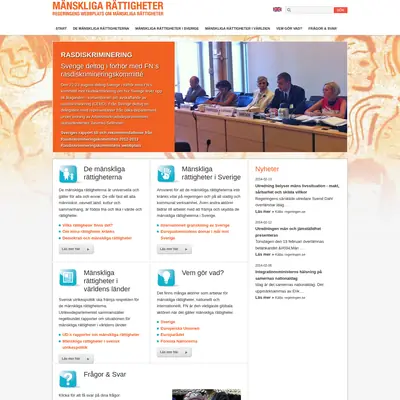 Tidningen Mänskliga Rättigheter startsida 2014