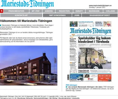 www.mariestadstidningen.se startsida 2006