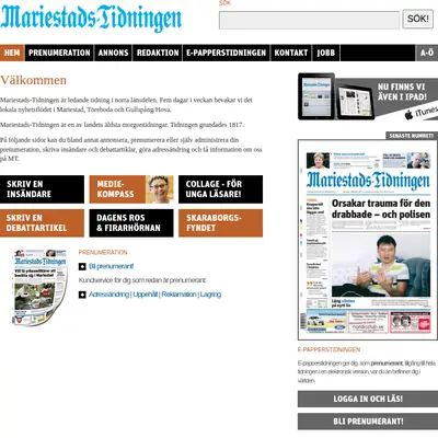 www.mariestadstidningen.se startsida 2011