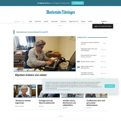 www.mariestadstidningen.se startsida 2020