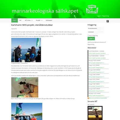 Marinarkeologisk Tidskrift startsida 2015