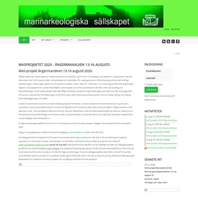 Marinarkeologisk Tidskrift startsida 2020