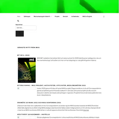 Marinarkeologisk Tidskrift startsida 2021