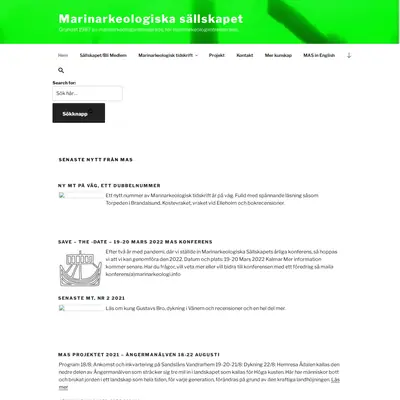 Marinarkeologisk Tidskrift startsida 2022