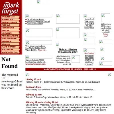 Markbladet startsida 2000