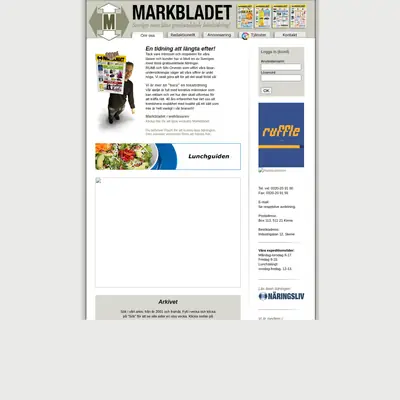 Markbladet startsida 2009