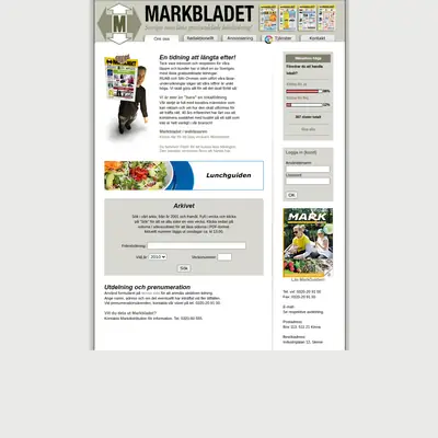 Markbladet startsida 2010