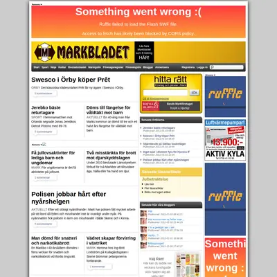 Markbladet startsida 2012