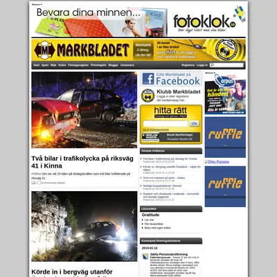 Markbladet startsida 2014