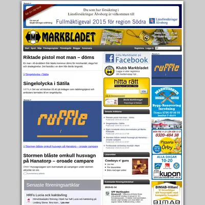 Markbladet startsida 2015