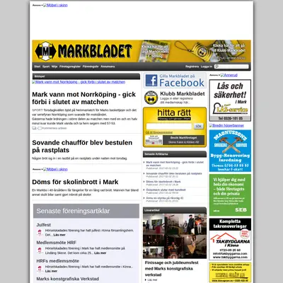 Markbladet startsida 2017