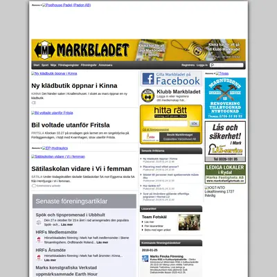 Markbladet startsida 2018