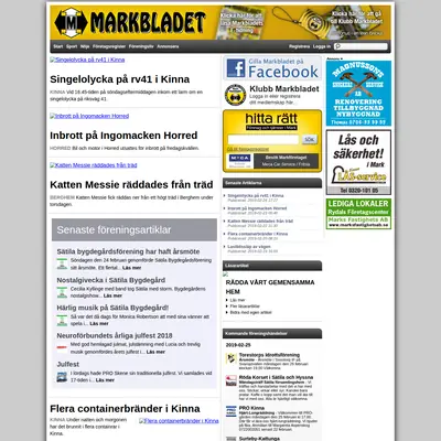 Markbladet startsida 2019