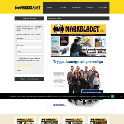 Markbladet startsida 2021