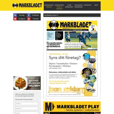 Markbladet startsida 2022