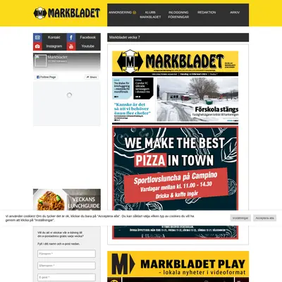 Markbladet startsida 2024