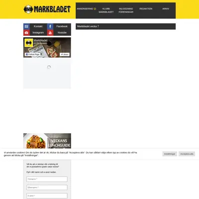 Markbladet startsida 2025