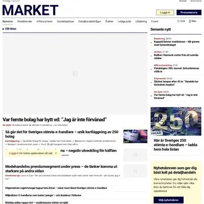 market.se startsida 2025
