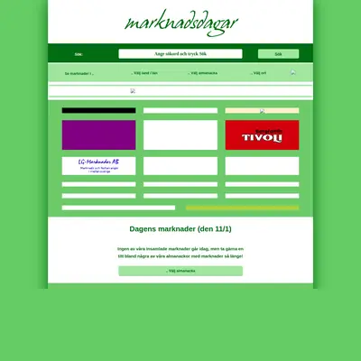 marknadsdagar.se startsida 2016