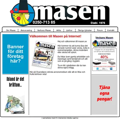Tidningen Masen startsida 2007