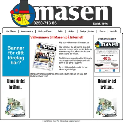 Tidningen Masen startsida 2008