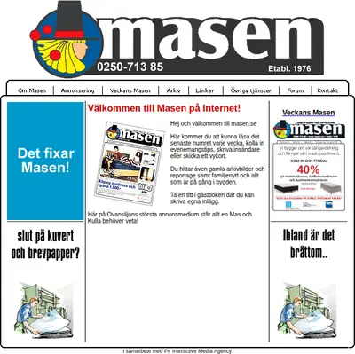 Tidningen Masen startsida 2010