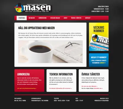 Tidningen Masen startsida 2014
