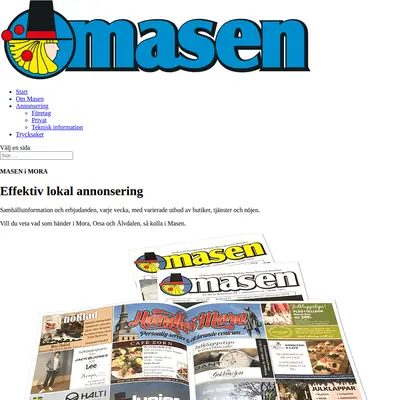 Tidningen Masen startsida 2021