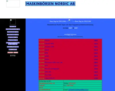 Maskinbörsen startsida 2003