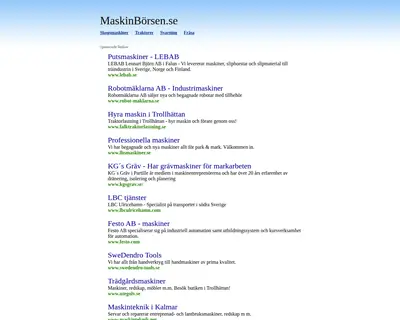 Maskinbörsen startsida 2010