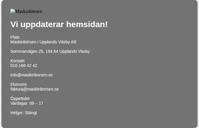 Maskinbörsen startsida 2024
