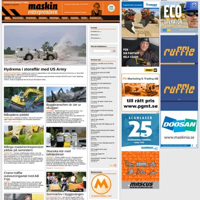 Maskinentreprenören/ME-tidningen startsida 2010
