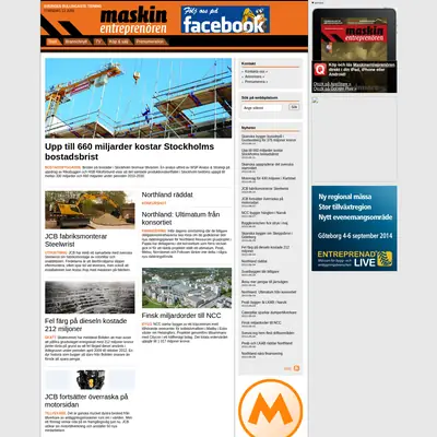 Maskinentreprenören/ME-tidningen startsida 2013