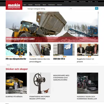 Maskinentreprenören/ME-tidningen startsida 2016