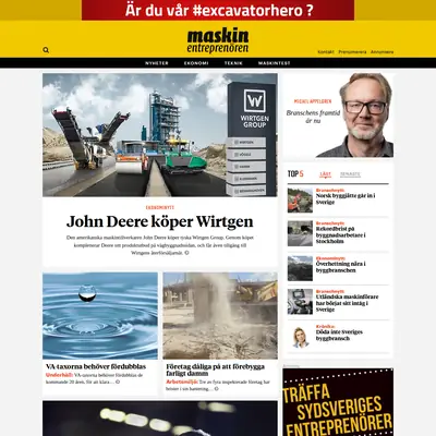 Maskinentreprenören/ME-tidningen startsida 2017