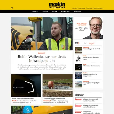 Maskinentreprenören/ME-tidningen startsida 2019