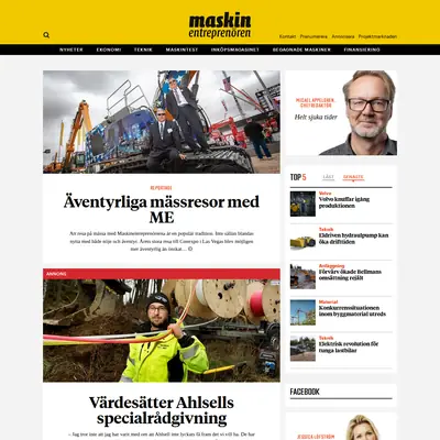 Maskinentreprenören/ME-tidningen startsida 2020