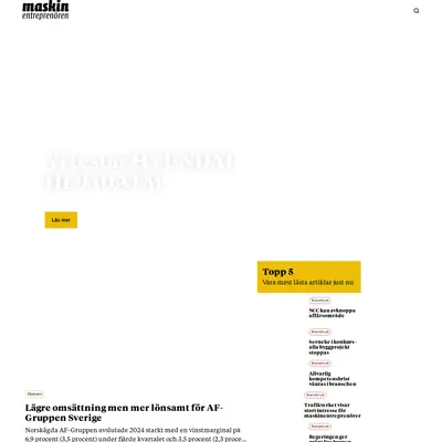 Maskinentreprenören/ME-tidningen startsida 2025