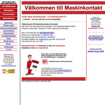 Maskinkontakt startsida 2007