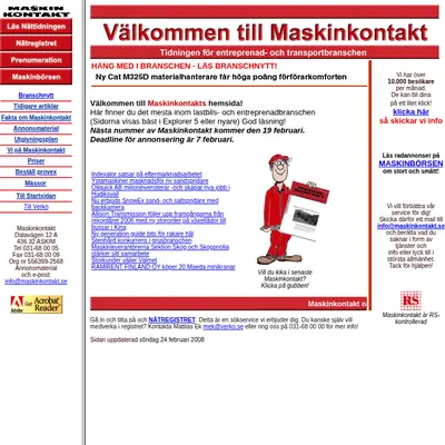 Maskinkontakt startsida 2008