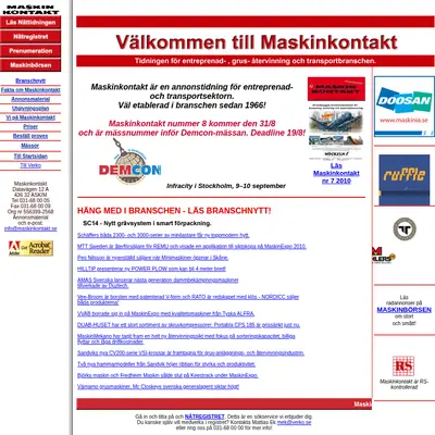 Maskinkontakt startsida 2011