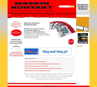 Maskinkontakt startsida 2013
