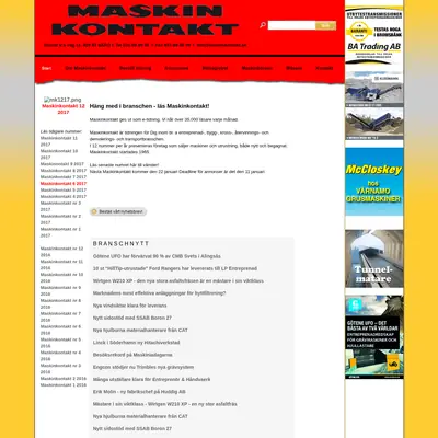 Maskinkontakt startsida 2018