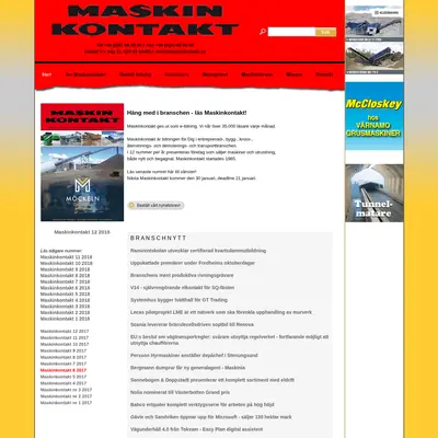 Maskinkontakt startsida 2019